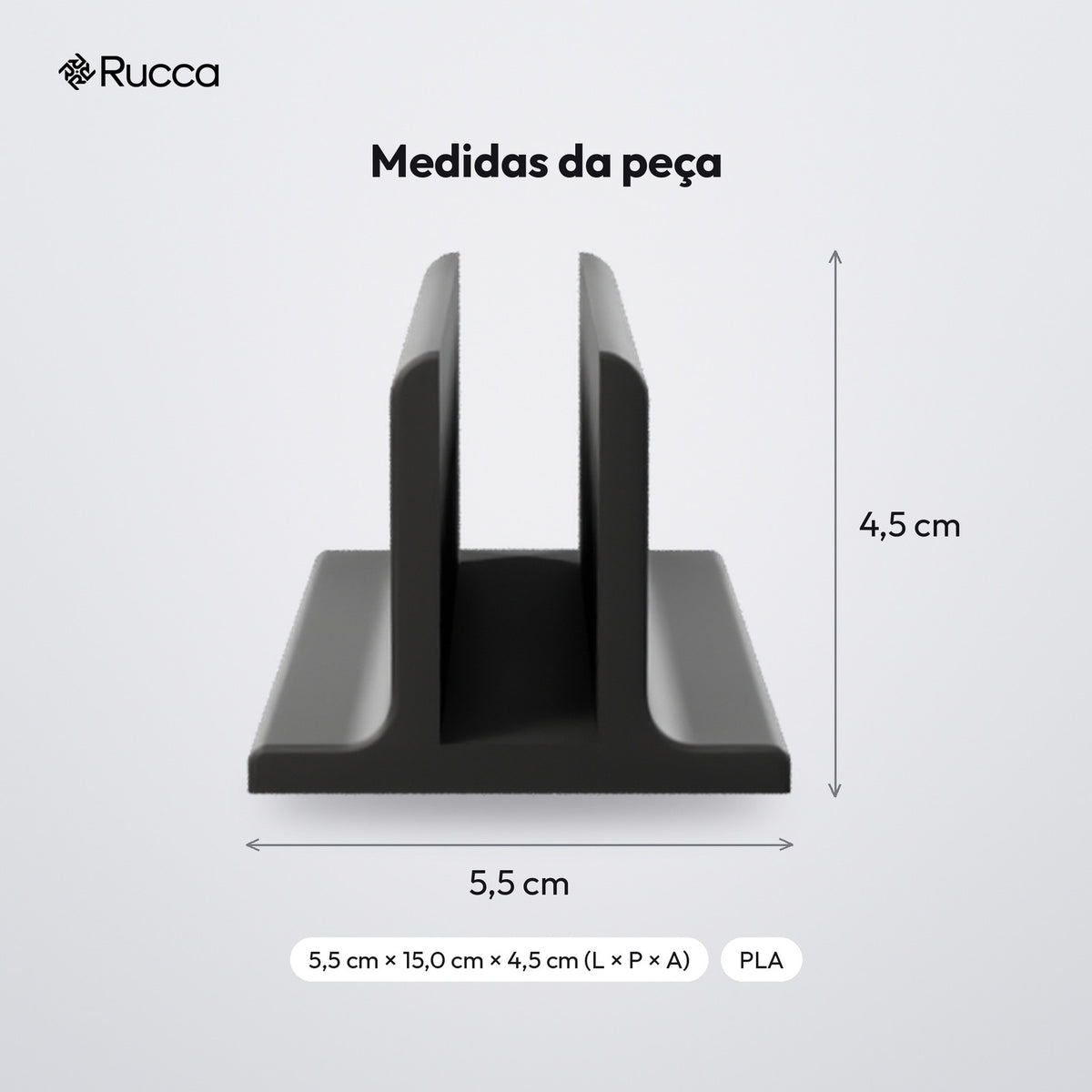 Suporte Vertical para Notebook Fechado: medidas