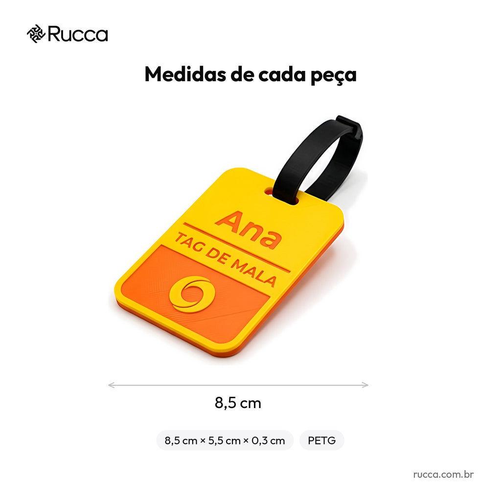Tag de Mala com Logo — Rucca 3D