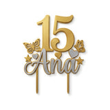 Topo de bolo 15 anos personalizado
