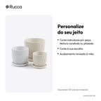 Trio de Cachepôs Canelados com Pratinho — Rucca 3D