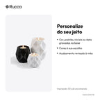 Trio de Porta-Velas Geométricos com Vela LED — Rucca 3D