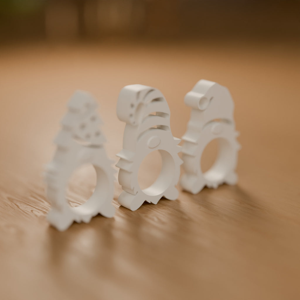 Trio de Gnomos de Natal Porta-Bombom, detalhe
