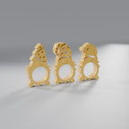 Trio de Gnomos de Natal Porta-Bombom, Dourado