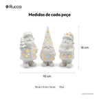 Trio Luminárias de Natal com Vela LED (Papai Noel e Gnomo) — Rucca 3D