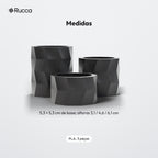 Trio de Porta-Velas Geométricos Low Poly: medidas