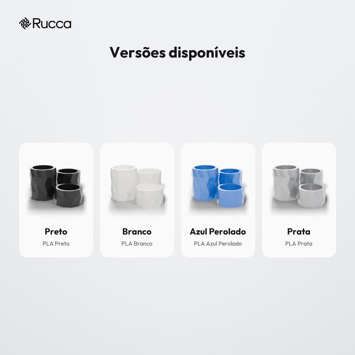 Trio de Porta-Velas Geométricos Low Poly: versões disponíveis