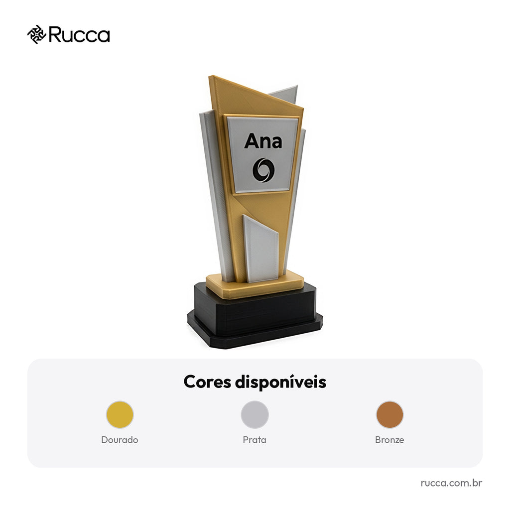 Troféu Corporativo Personalizado com Logo — Rucca 3D