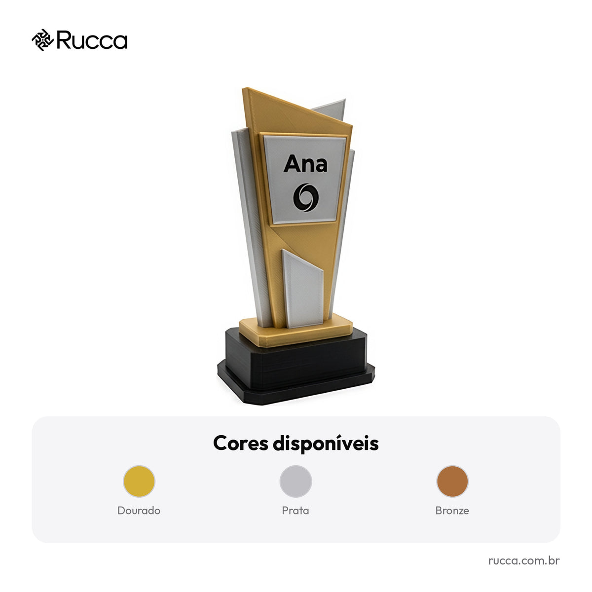 Troféu Corporativo Personalizado com Logo — Rucca 3D