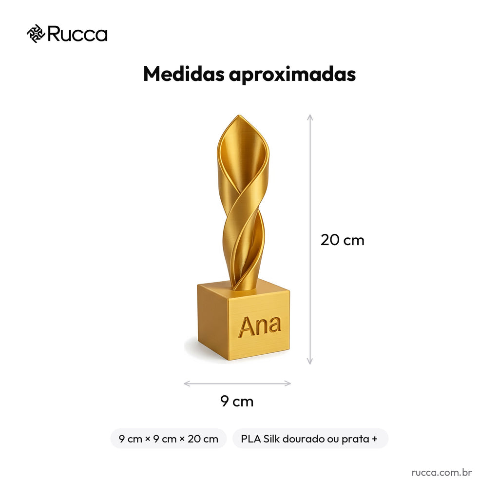 Troféu de Homenagem Personalizado — Rucca 3D