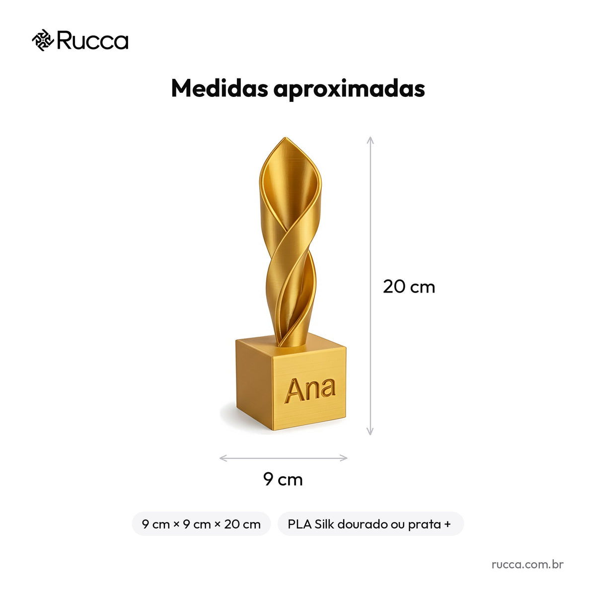 Troféu de Homenagem Personalizado — Rucca 3D