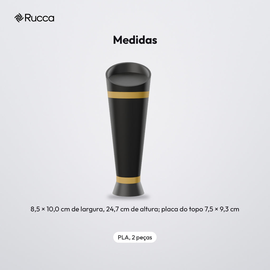 Troféu Taça Moderno com Placa Oval Lisa: medidas