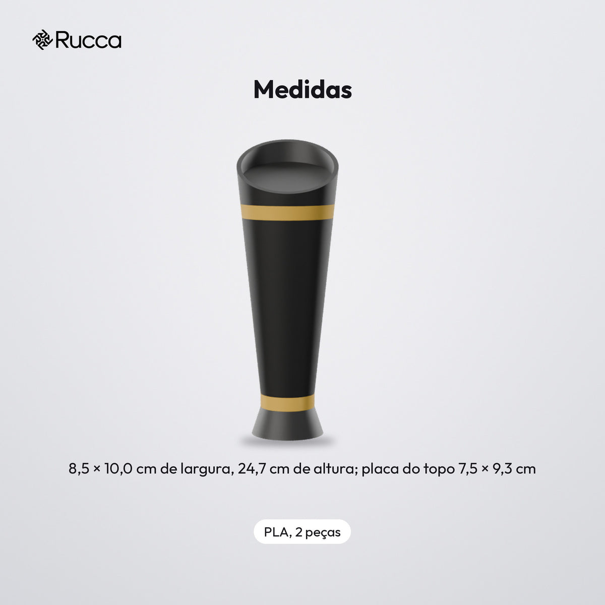 Troféu Taça Moderno com Placa Oval Lisa: medidas