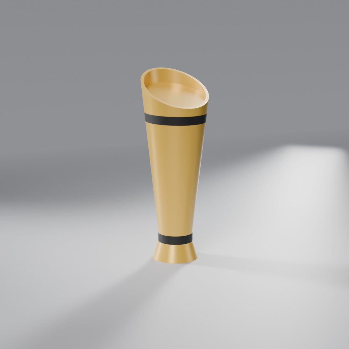 Troféu Taça Moderno com Placa Oval Lisa, Dourado com anéis Pretos