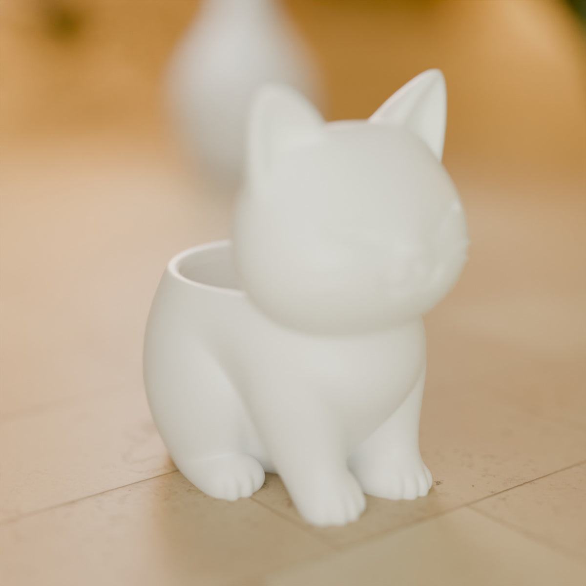 Vasinho Gatinho Sorridente para Plantas, detalhe