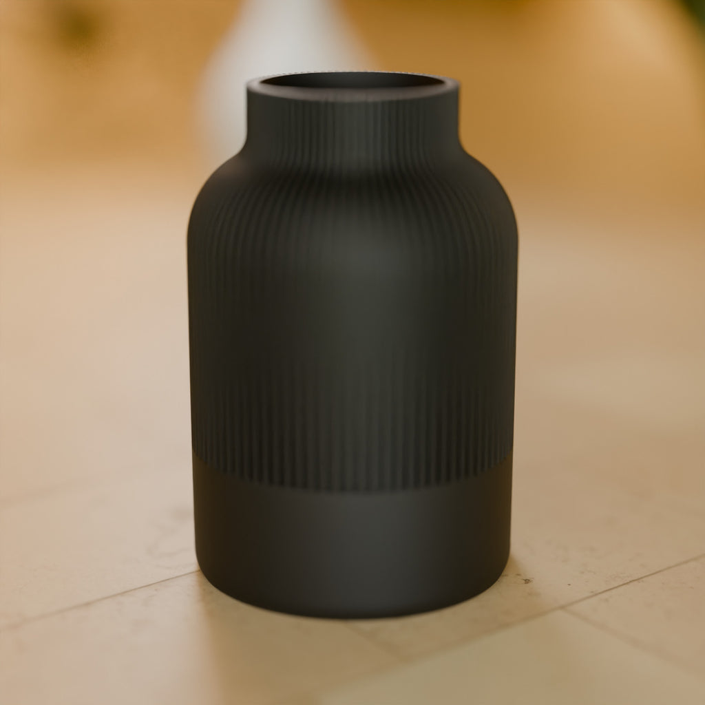 Vaso Decorativo Japandi Canelado 12 cm, detalhe