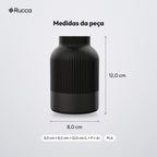 Vaso Decorativo Japandi Canelado 12 cm: medidas