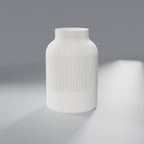Vaso Decorativo Japandi Canelado 12 cm, Branco