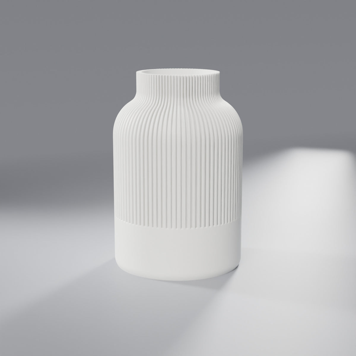 Vaso Decorativo Japandi Canelado 12 cm, Branco
