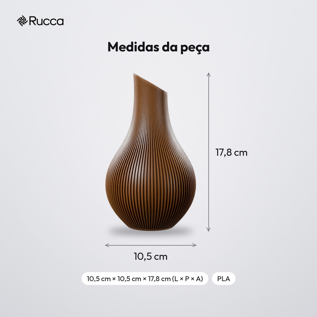 Vaso Decorativo Shizu Japandi 17,8 cm: medidas