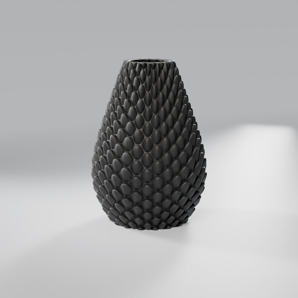 Vaso Decorativo Texturizado Nº10, Preto