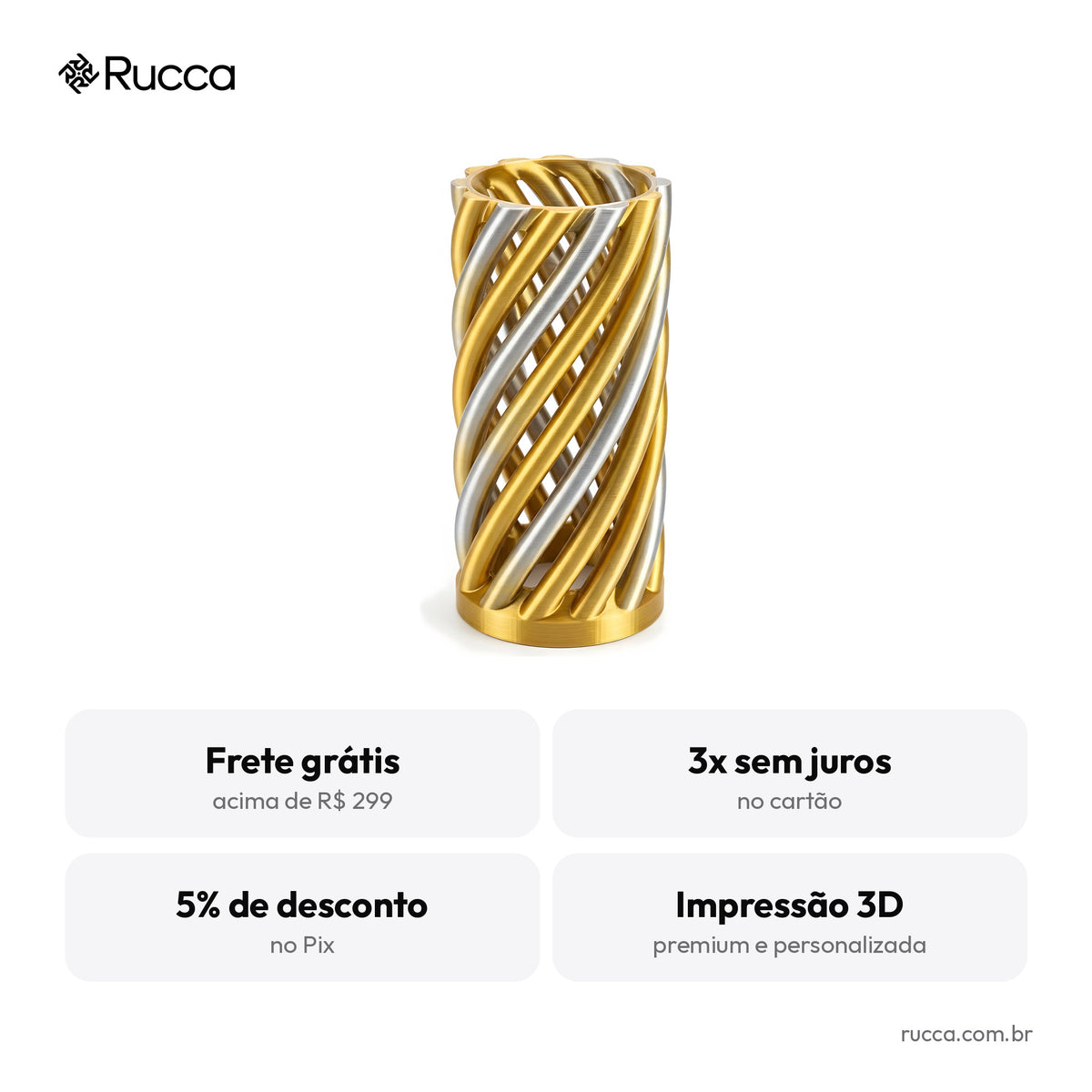 Vaso Pilares Torcidos — Rucca 3D