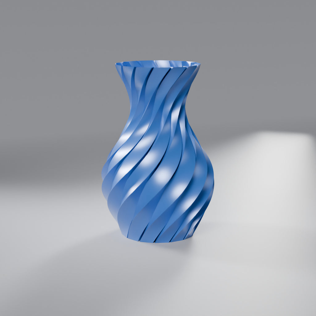 Vaso Decorativo Pilares Torcidos, Azul Perolado